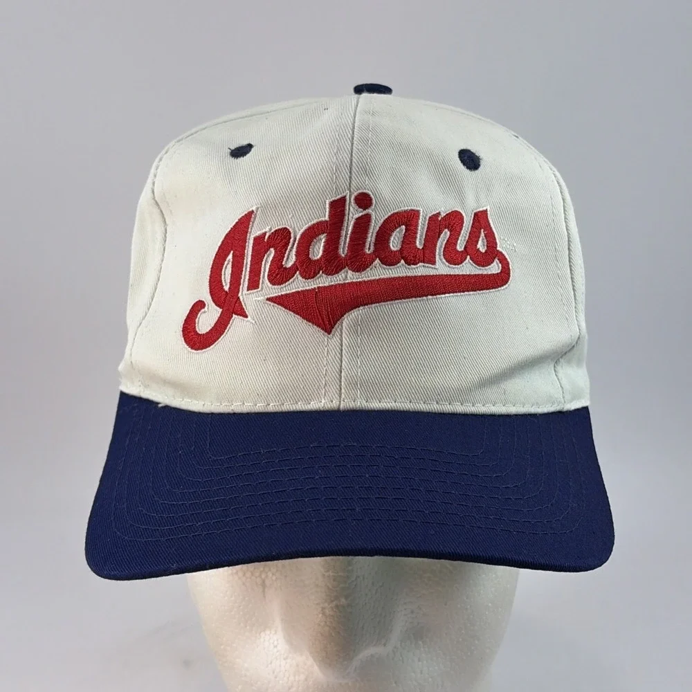 Vintage Cleveland Indians Hat Cap Snap Back Chief Wahoo Drew Pearson Twill 90's